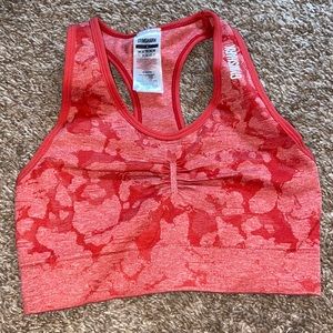 gymshark red camo bra
